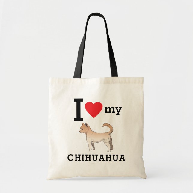 Bolso De Tela Amo mi Chihuahua (Frente)