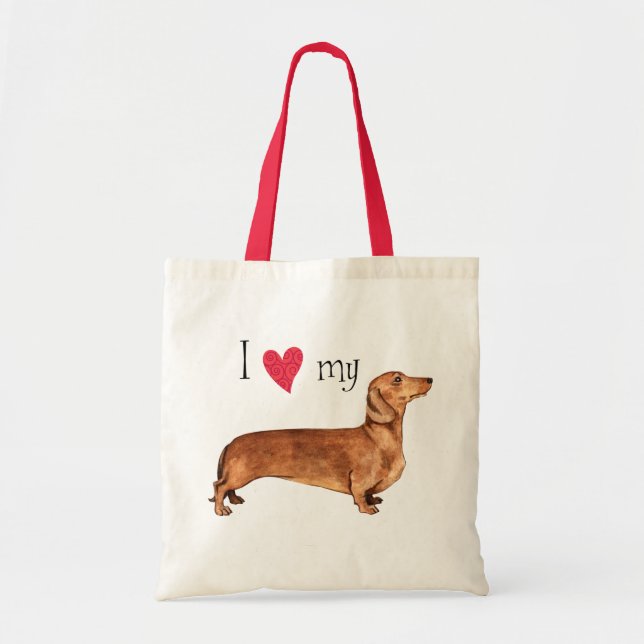 Bolso De Tela Amo mi Dachshund (Frente)