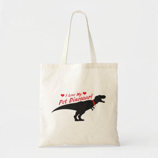 Bolso De Tela Amo mi dinosaurio Mascota (Frente)