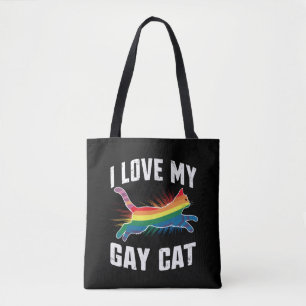 Bolso De Tela Amo Mi Gato Gay Gracioso Orgullo Arcoiris Lgbt