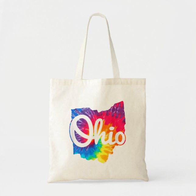 Bolso De Tela Amo Mi Hogar Ohio Script Tie Dye Ohio (Frente)