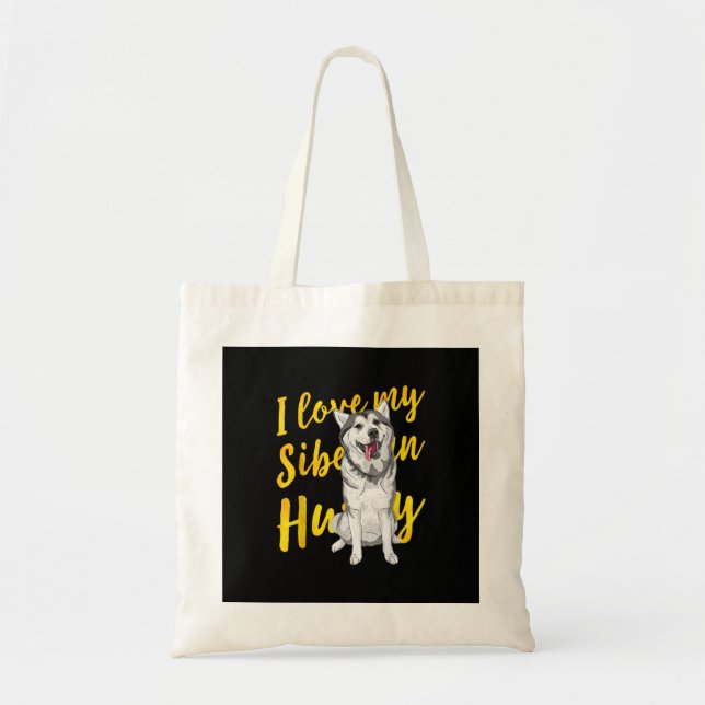 Bolso De Tela Amo Mi Husky Siberiano | Regalo de los amantes de  (Frente)
