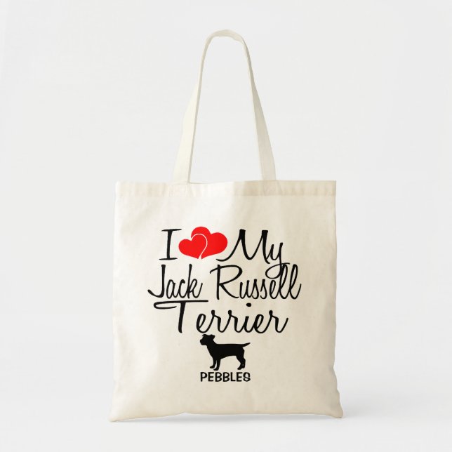 Bolso De Tela Amo Mi Jack Russell Terrier (Frente)