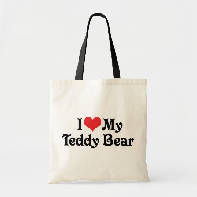 Bolso De Tela Amo Mi Oso De Teddy (Frente)