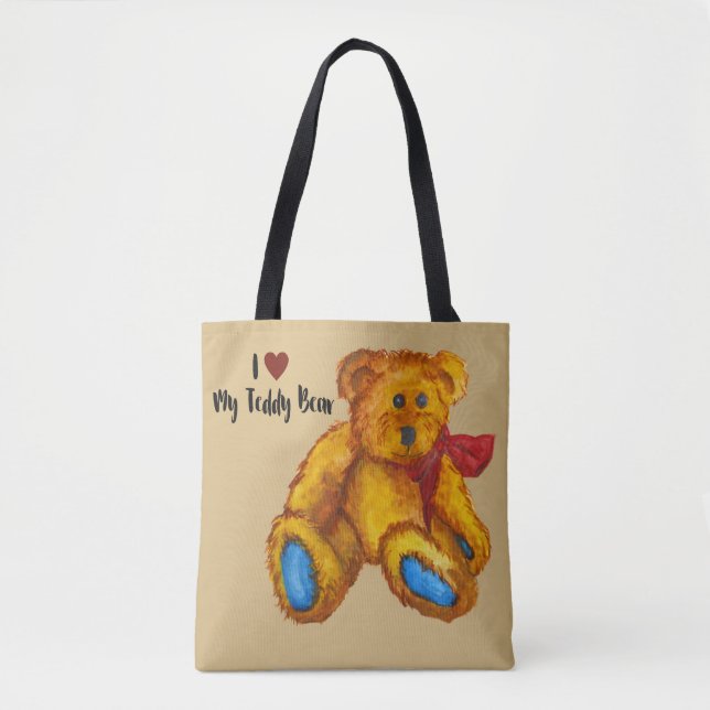 Bolso De Tela Amo Mi Oso De Teddy (Anverso)
