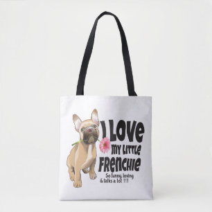 Bolso De Tela Amo mi pequeña francesa - bulldog francés