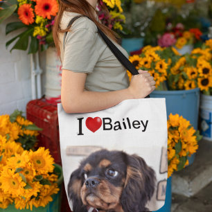 Bolso De Tela Amo mi perro foto personalizada