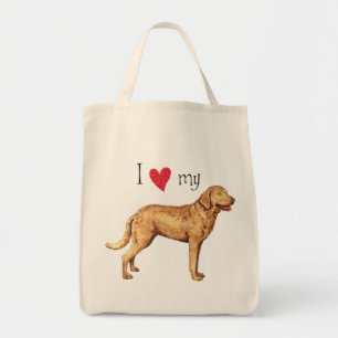Bolso De Tela Amo mi perro perdiguero de bahía de Chesapeake