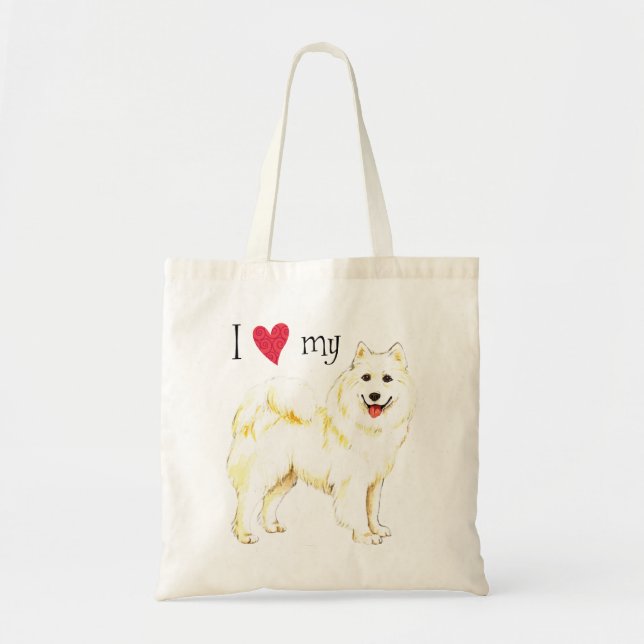Bolso De Tela Amo mi Samoyed (Frente)