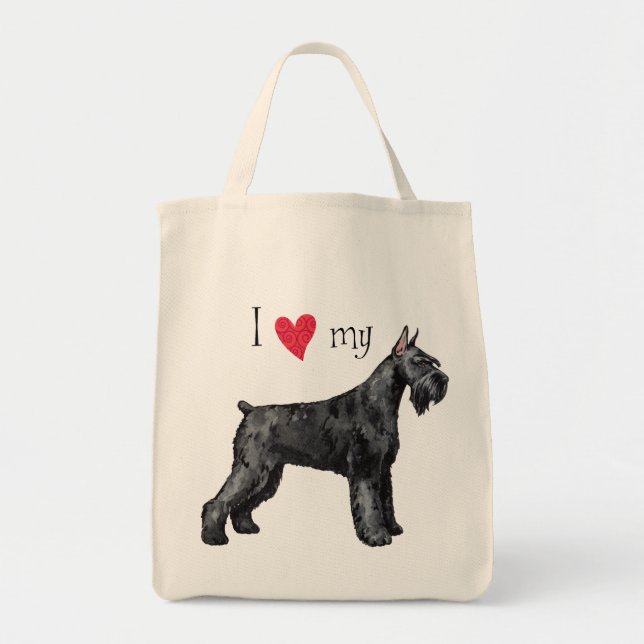 Bolso De Tela Amo mi Schnauzer gigante (Frente)