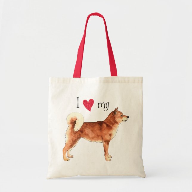 Bolso De Tela Amo mi Shiba Inu (Frente)