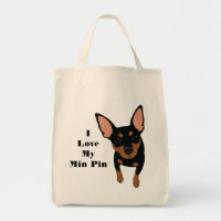 Amo mi tote del perro del Pin del minuto (el PIN