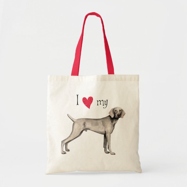 Bolso De Tela Amo mi Weimaraner (Frente)