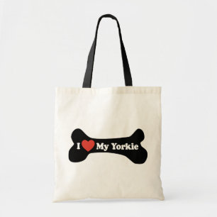 Bolso De Tela Amo mi Yorkie - hueso de perro