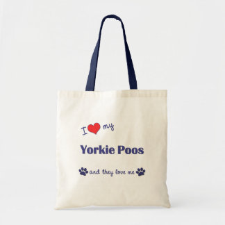 Bolso De Tela Amo mi Yorkie Poos (los perros múltiples)