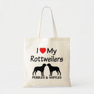 Bolso De Tela Amo Mis Dos Rottweilers