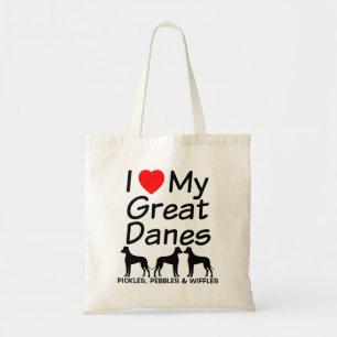 Bolso De Tela Amo Mis TRES Grandes Perros De Danés