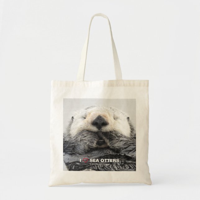 BOLSO DE TELA AMO NUTRIAS DE MAR (Frente)