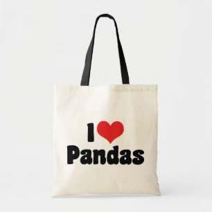 Bolso De Tela Amo Pandas de Corazón - Amante de Pandas