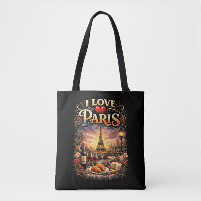 Bolso De Tela Amo París (Anverso)