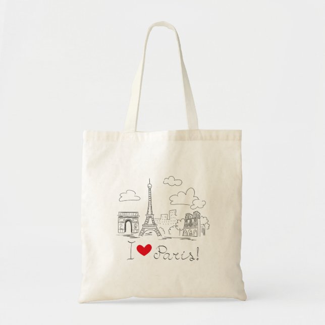 Bolso De Tela Amo París (Frente)