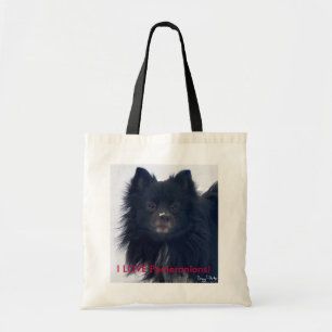 Bolso De Tela "AMO Pomeranians!" Tote del retrato de la acuarela