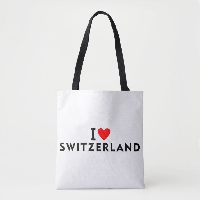 Bolso De Tela Amo Suiza como un viaje al corazón (Anverso)