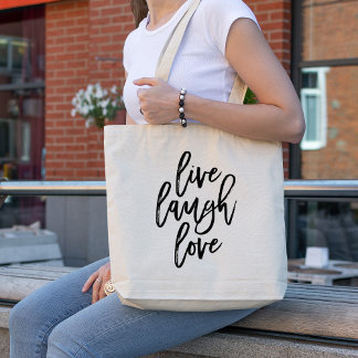 Bolso De Tela Amor a la risa en vivo - Tipografía de moda