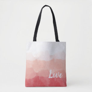 Bolso De Tela Amor acuarela rosa