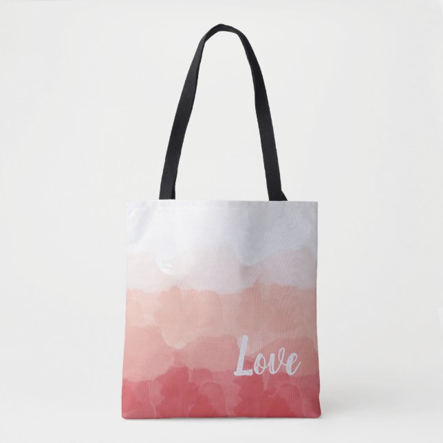 Bolso De Tela Amor acuarela rosa (Anverso)