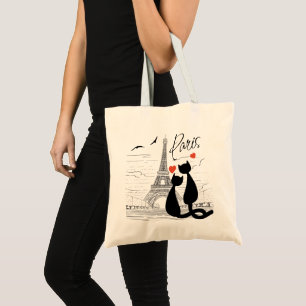 Bolso De Tela Amor al gato en París