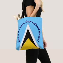 Bolso De Tela Amor, amor | Frase azul del himno de Santa Lucía