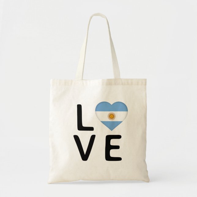 Bolso De Tela Amor - Bandera Argentina (Frente)