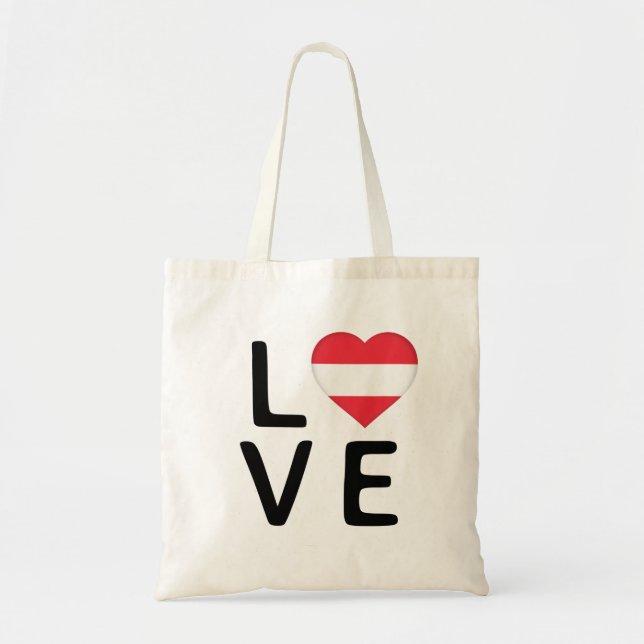 Bolso De Tela Amor - Bandera de Austria (Frente)