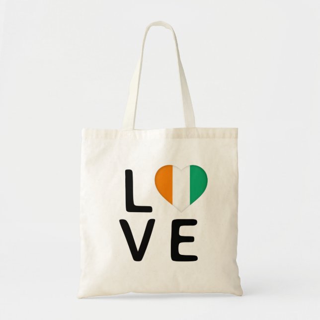 Bolso De Tela Amor - Bandera de Costa de Marfil (Frente)