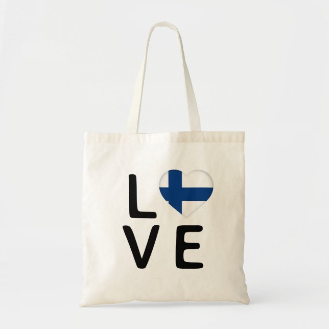 Bolso De Tela Amor - Bandera de Finlandia (Frente)