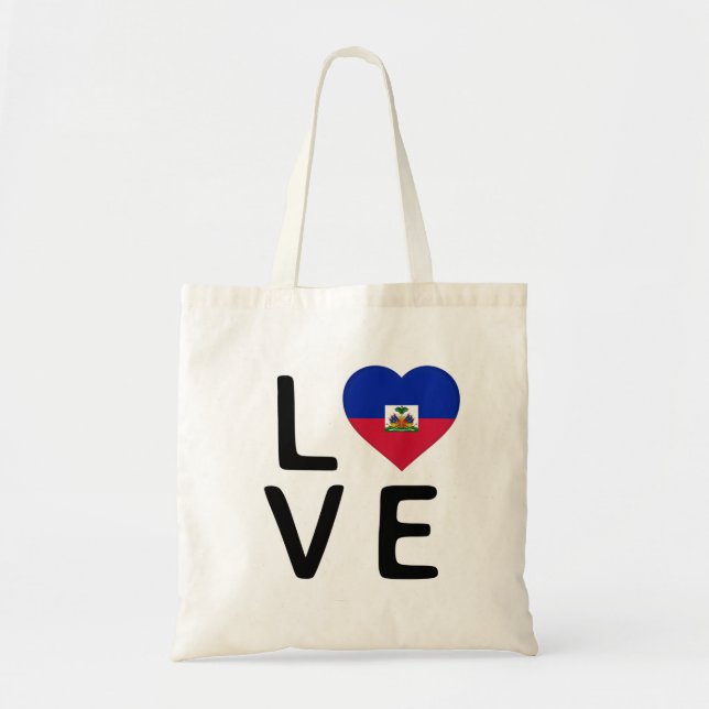 Bolso De Tela Amor - Bandera de Haití (Frente)