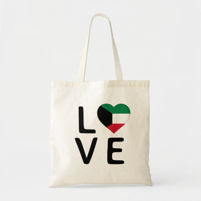 Bolso De Tela Amor - Bandera de Kuwait (Frente)