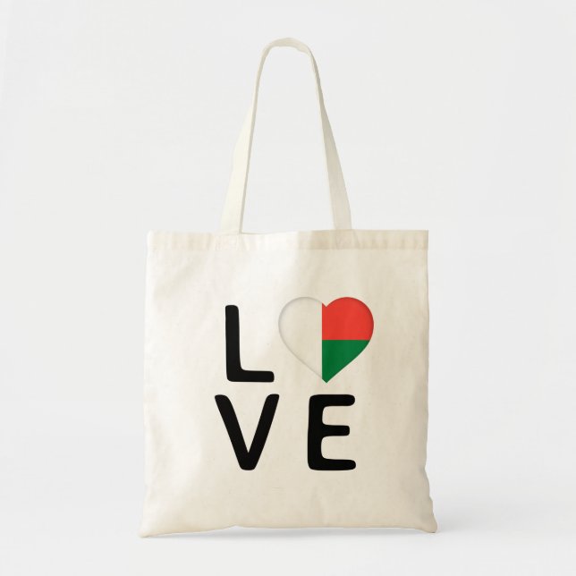 Bolso De Tela Amor - Bandera de Madagascar (Frente)