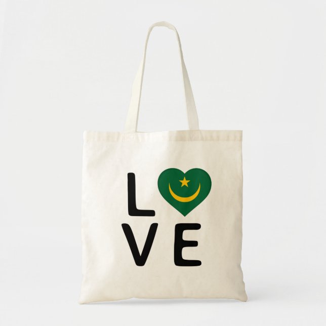Bolso De Tela Amor - Bandera de Mauritania (Frente)