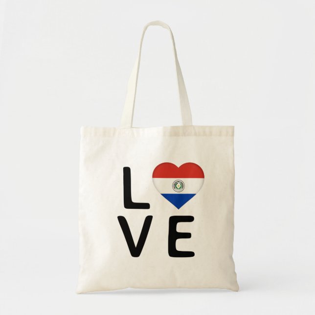 Bolso De Tela Amor - Bandera de Paraguay (Frente)