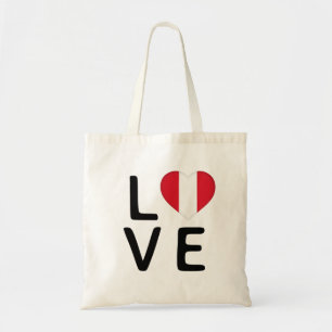 Bolso De Tela Amor - Bandera de Perú