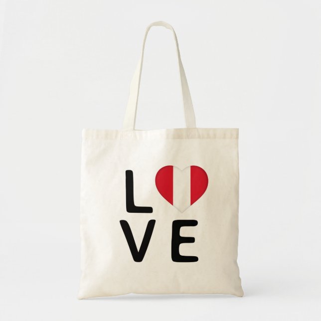Bolso De Tela Amor - Bandera de Perú (Frente)