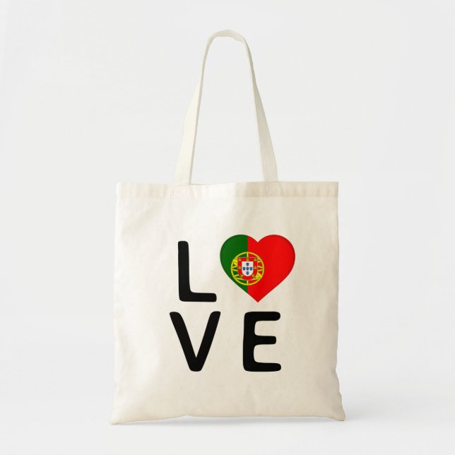 Bolso De Tela Amor - Bandera de Portugal (Frente)