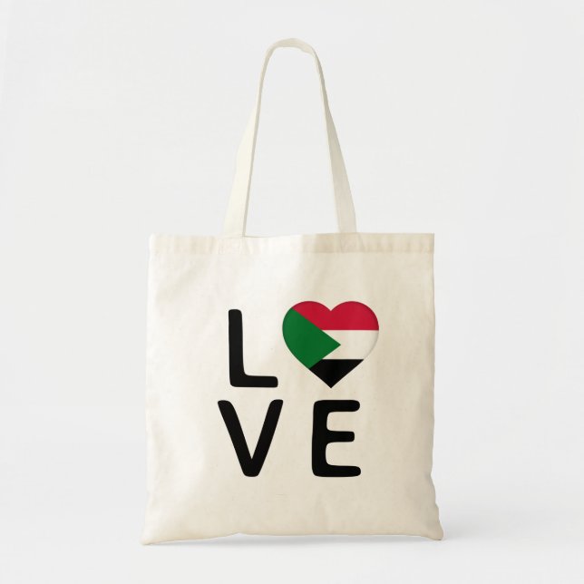 Bolso De Tela Amor - Bandera de Sudán (Frente)