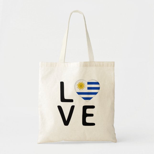 Bolso De Tela Amor - Bandera de Uruguay (Frente)