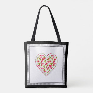 Bolso De Tela Amor, bayas, cereza