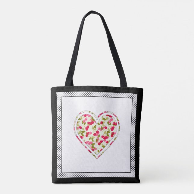 Bolso De Tela Amor, bayas, cereza (Reverso)