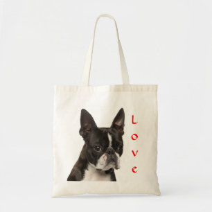 Bolso De Tela Amor Boston terribles Perro Canvas Playa Totebag