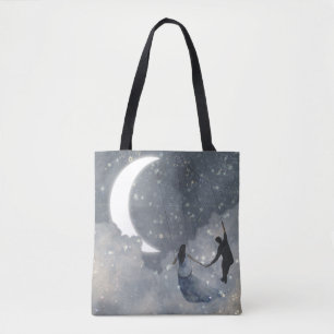 Bolso De Tela Amor celeste